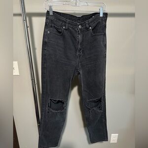 American Eagle Outfitters Charcoal Distressed Jeans